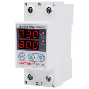 【Free Shipping】 80A 220V Under Voltage Protective Device Protector Relay Din Rail Dual Display Limit Over Current Protection