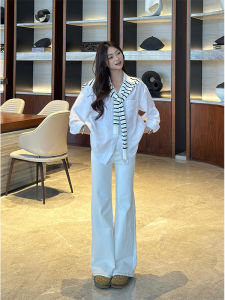 High Waist Fleece Lined Flared Jeans Womens Winter New Style Leg Lengthening Versatile Pants Casual Wear Vintage Washed Denim