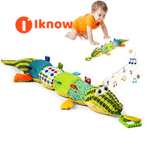 I Know Jollybaby Đồ Chơi Âm Nhạc Giác Quan Cho Trẻ Sơ Sinh Thú Nhồi Bông Với Nếp Nhăn Lục Lạc Và Nhiều Họa Tiết Thời Gian Nằm Sấp Đồ Chơi Cho Bé Trai Bé Gái Cá Sấu & Cá Sấu Sơ Sinh 0-3-6-12 Tháng Tuổi