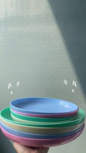 Piring Makan Wheat Straw 20 dan 25 CM Round Plate Piring Saji (1 Lusin=12 PCS)