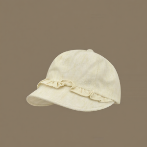 Vintage Pleated Lace Beret Linen Breathable Face Slendering Design