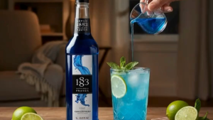 1883 MAISON Routin Blue Curacao Syrup 1L - Cocktail Mixer Flavoring for Bar Drinks Mocktail Coffee