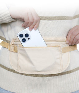 Multifunctional Travel Belt Bag Slim Waist Pack for Traveling Men Women  Lightweight Phone Passport Wallet Holder Fashion Fanny Bag with Adjustable Strap Waist Pack for Outdoors Workout Traveling Casual Running Hiking Cycling Black