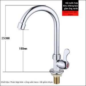 Vòi Nước Bếp Đơn Chữ Hạc Linh Hoạt Có Bộ Lọc Nước