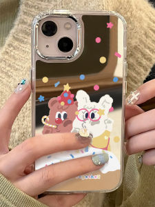 Mirror Surface Protective Phone Case for Apple 15Pro Max 14Plus Cute Xr Birthday Party Womens Style Ins Trendy Acrylic Material