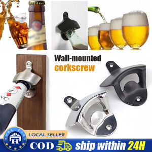 【Local Delivery】 Bottle Opener Wall Mounted Rustic Beer Opener Set Vintage Look with Mounting Screws for Kitchen Cafe Bars LZC-Wall-Beer-Opener