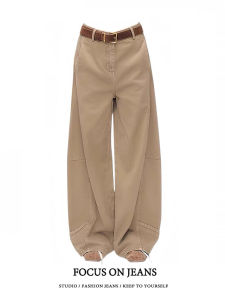 กางเกงยีนส์ทรงหลวมเอวสูงสไตล์ย้อนยุคแบบอเมริกัน กางเกงขายาวทรงหลวมสำหรับผู้หญิง ทรงหลวม ทรงเอวสูง ทรงหลวม ทรงลำลอง ทรงฤดูใบไม้ผลิ