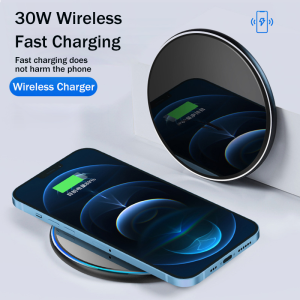 30W Wireless Fast Charger Pad for iPhone 14 13 12 11 Pro Max X Samsung Xiaomi Phone Chargers Induction Fast Charging Dock Station