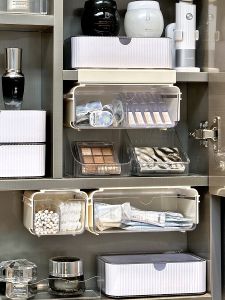 Bathroom Mirror Cabinet under Drawer Style Storage Box Inverted Small Size Toilet Cosmetic under Hanging Storage Rack