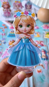 Pretend Play Magnetic Princess Dress Up Sticker Paper Doll Quiet Book Sticker Book