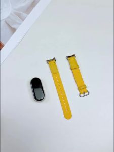 Suitable for Xiaomi Band 8 Wristband Metal Connector + Braided Leather Ball Buckle Fashion Sports Watchband for MiBand 8 Strap