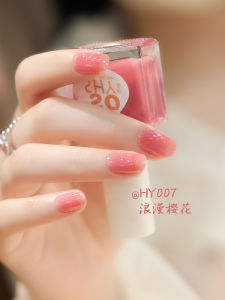 น้ำยาทาเล็บแห้งเร็วแบบน้ำสีชมพูเนื้อเนียนสดใสไม่ติดสีไม่ต้องอบไฟติดแน่นติดทนนานไม่ซีดจาง สไตล์เกาหลี