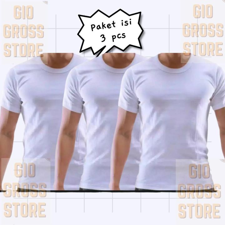 3 Pcs Kaos Oblong Kaos Polos T Shirt Polos Harian Baju Dalam Pria Polos Lazada Indonesia