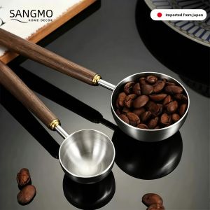 Coffee Measurement Wooden Coffee Bean Stainless Steel Long Handle Spoon