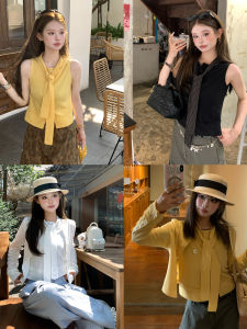 Deemo Studio Newmoney Loose Knitted Casual Vest Cardigan Set with Sash Spring 2025 Polyester Rayon Long Sleeve Regular Fit