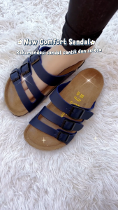 SURE FEET Healthy Sandals (SF1010) | Navy & White | Soft and Comfortable