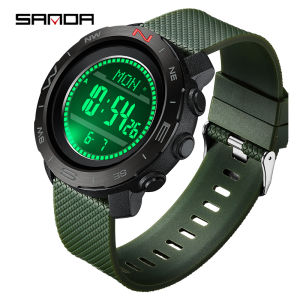 All-in-One 3 Colors SANDA Outdoor Watch: Altimeter/Barometer/Compass Weather Forecast 32-Lap Memory for Hiking & Camping 5ATM Waterproof Calorie Pedometer Dual Time Gift Box