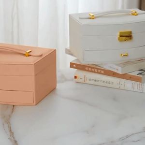 Double layer jewelry storage box drawer type jewelry jewelry box earring jewelry storage box gift
