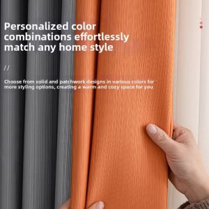 Blackout Soundproof Cotton and Linen Curtains for Bedroom and Living Room