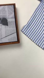 Bronkis Junior Kemeja Anak Laki Laki  Lengan Pendek Premium Rayon Fullprint Warna Putih Biru Motif Stripe Salur