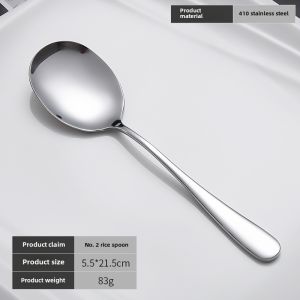 Hotel Stainless Steel Serving Spoon Restaurant Public Spoon Thickened Canteen Public Spoon Meal Spoon Service Spoon Big Spoon