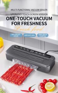 Vacuum Sealing Machine with LCD Screen Dry/Wet Food Saver Built-in Cutter 300mm Seal Length for Kitchen Storage (Include 10 Bags)