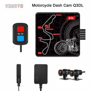 VSYSTO Motorcycle Dash Camera Q6FL Q3DL with SNOY IMX307 IMX323 Wired Control Lenses Parking Mode Support WIFI GPS Tracking Antenna Connection