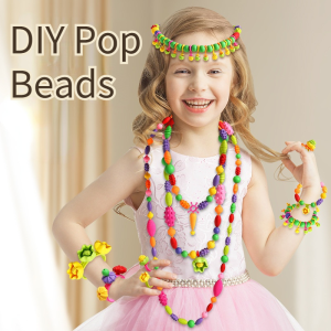 Cordless Pop Beads Toys for Kids Girl/Boy Pop Beads Set for Bracelet Necklace DIY Jewelry Making Beaded Educational Toy