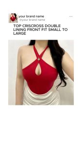 TOP CRISCROSS DOUBLE LINING FRONT FIT SMALL TO LARGE