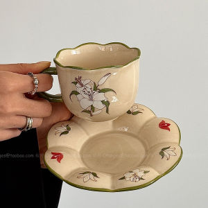 แก้วกาแฟลายดอกเดซี่สไตล์ชนบท Oranges ของขวัญเล็กสำหรับผู้หญิง ชานั่งเล่น ชานั่งเล่น ลายดอกเดซี่ ลายกาแฟ ลายกาแฟ เครื่องประดับตกแต่งบ้าน