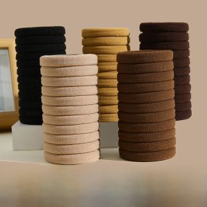 Black Seamless High Elasticity Durable Hair Ties No Trace Ponytail Holder Thick Elastic Band for All Hair Types