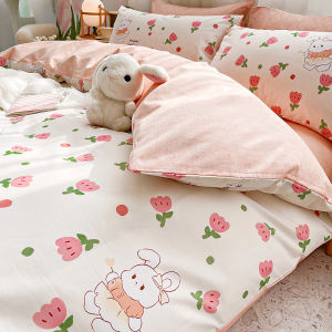 Red Cotton Bedding Set Dormitory Three-Piece Sheet Set Wedding Pure Cotton Heart-Shaped Design Female Student Bedding Set
