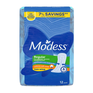 Modess Regular Cottony Soft Non-Wing Sanitary Napkins 12 Pads