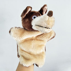 Brown Wolf hand puppet children stuffed plush toy