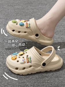 รองเท้าแตะ EVA ทรงหัวมน สำหรับผู้หญิง ฤดูร้อน 2024 รองเท้าแตะชายหาดลายการ์ตูนกันลื่น พื้นหนา ทรงหัวมน รองเท้าแตะสำหรับผู้ชาย