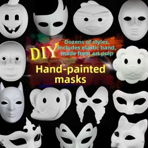 SHENGQUAN | Kids DIY Hand-painting White Pulp Opera Mask