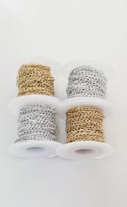 5Yards Gold Sliver Color Aluminium Chain 0.6-2.0mm Link for DIY Necklace Bracelet Accessories Gold Chain Lips Beads Beaded Chain