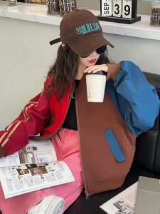 MPW | Girls Baseball Jacket 2025 Autumn Fashion Korean Style Color Block Coat Childrens Outerwear Breathable Machine Washable Short Sleeve