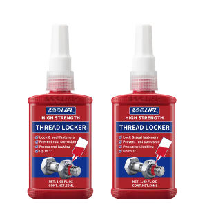 LOOLIFL Thread Locker Blue & Red Medium/High Strength ThreadlockerRemovable/Permanent LockingAnti-Rust & Seal for Nuts &Bolts