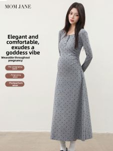 Mom Jane | Feeding Friendly Elegant Long Sleeve Maternity Dress