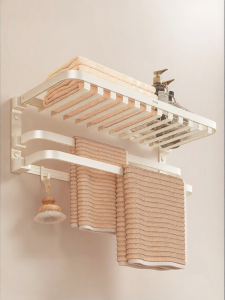 RIIFO | Space Aluminum Bathroom Storage Rack No Drilling Wall Mount