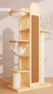 Solid Wood Minimalist Cat Tree Modern Luxury Design HDB Condo Landed Custom All Sizes Professional Delivery