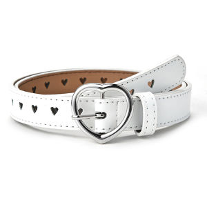 EELHOE | Womens Fashion Skeleton Love Buckle Belt Versatile Simple Personality Jeans Accessory Matching Female Ins Style