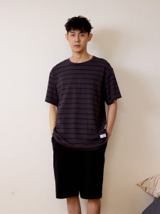 me home wear | Men Cotton Short Sleeve Short Pants Pajama Set