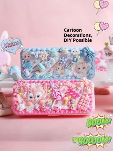 Elsa Princess DIY Toy Kit Childrens Handmade Craft Gift Box Cream Glue Pencil Case Stationery Set Creative Sticky Material Pack