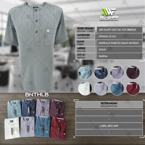 Jubah Gamis Pria Al Wafa AWF Kerah Oblong Lengan Panjang Gold Emboss Label Metal Bahan Katun Toyobo Super