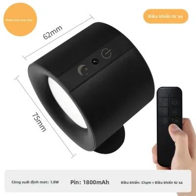 Đèn LED Treo Tường Hai Đầu Điều Khiển Cảm Ứng 360 Độ Xoay Được Không Dây Đèn Ngủ Màu Đen/trắng Đèn Tường Hiện Đại Cho Phòng Ngủ