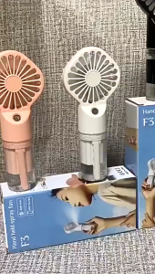 Quạt Mini Phun Sương Cầm Tay 4 Cấp Gió – Sạc USB Nhỏ Gọn Tiện Dùng Tại Nhà Và Mang Theo