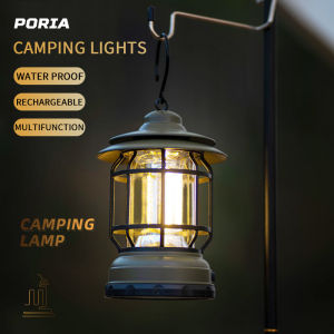 Outdoor Retro Camping Tent Lamp LED Emergency Lamp USB Rechargeable Emergency Ligh Portable Multifunctional Waterproof Camping Light