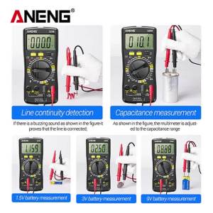 ANENG | ANENG SZ08 Ultra-Thin Digital Multimeter 1000V DC 750V AC 10A Capacitance Frequency NCV Data Hold Diode Continuity Repair Tool